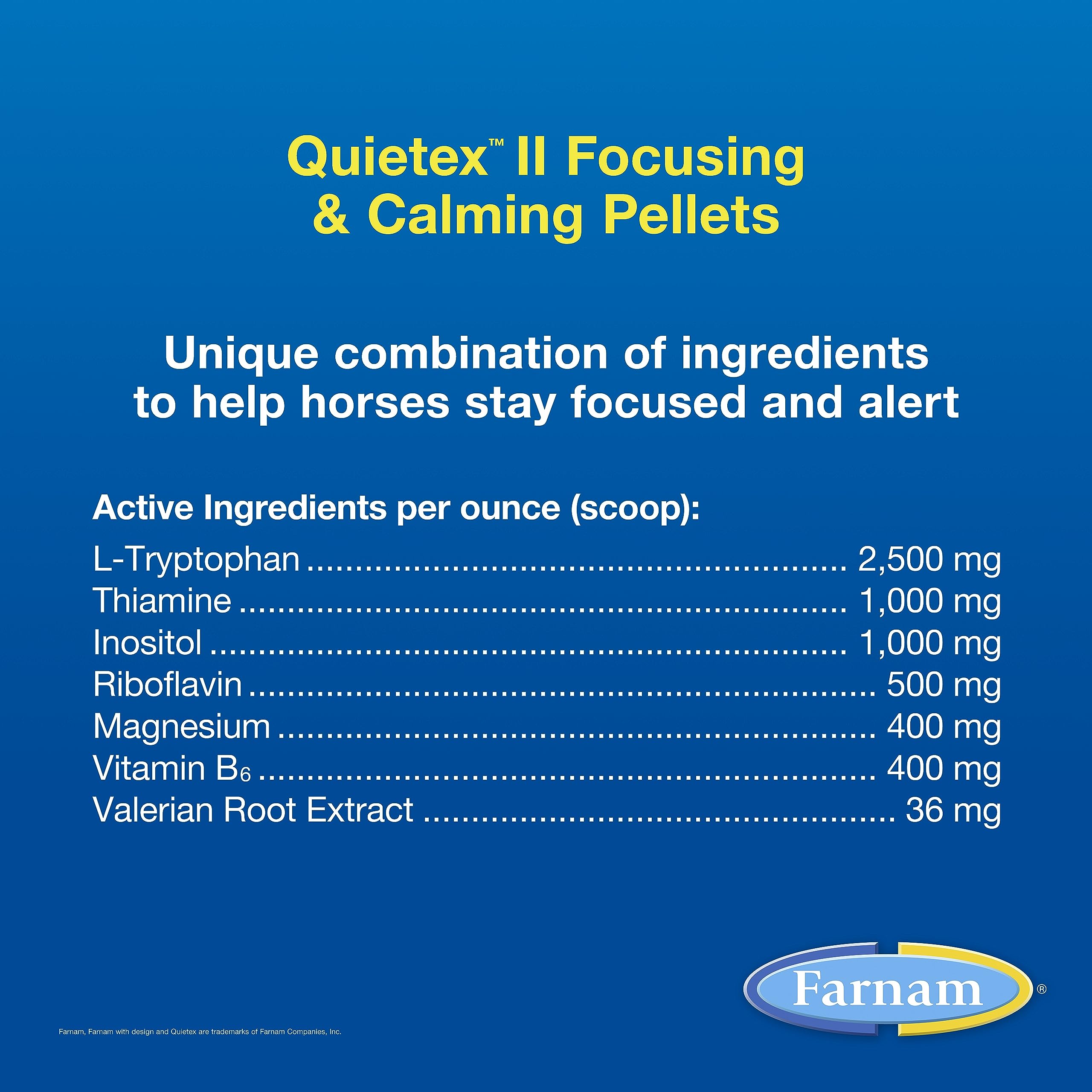 Farnam Quietex II Horse Calming Supplement Pellets, Helps Manage Nervous Behavior And Keep Horses Calm & Composed In Stressful S